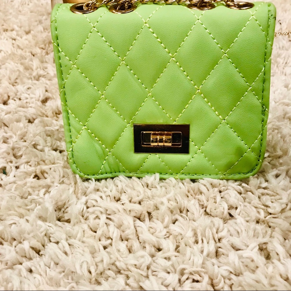 Green Quilted Leather Bag